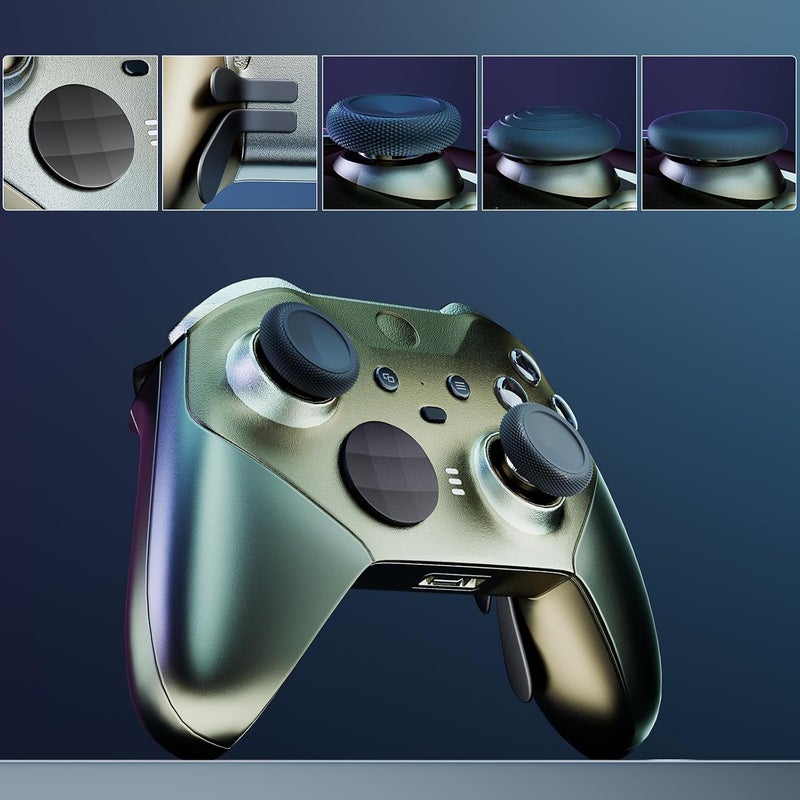 ZAPOLEX 14-in-1 Controller Accessories Kit Compatible with Xbox Elite Series 2, 6 Premium Metal Thumbsticks, Swap Joysticks, 4 Interchangeable Paddles, 2 D-Pads, 1 Tool & 1 Storage Bag (Matte Black) - Image 2